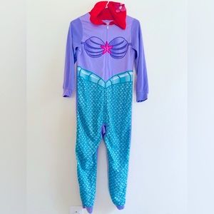 Disney Ariel Purple and Blue Pajamas onesie open feet